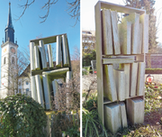 Augenfällig: die Grabstätte von Hermann Steiner-Stoll (1917-2001) auf dem Chamer Friedhof. (Bilder: Andreas Faessler, Cham, 29. Februar 2019)