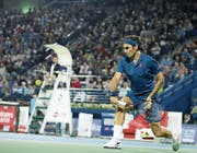 Roger Federer hat im Halbfinal alles im Griff. Bild: Ali Haider/Keystone (Dubai, 1. März 2019)