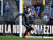 Jonathan Sabbatinis Jubel nach dem 1:1 gegen den FC Basel in der 44. Minute (Bild: KEYSTONE/TI-PRESS/DAVIDE AGOSTA)