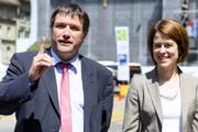 Zwischen Christian Levrat und Petra Gössi herrscht derzeit eine angespannte Stimmung. (Archivbild: Keystone)