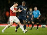 Granit Xhaka brachte mit seinem 4. Saisontreffer Arsenal gegen Manchester United mit Paul Pogba auf die Siegesstrasse (Bild: KEYSTONE/AP/TIM IRELAND)