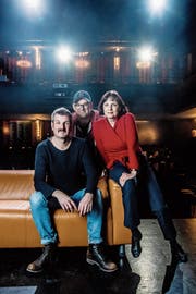 Der «harte Kern» des Theaters Aeternam: (von links) Christoph Fellmann, Marco Sieber und Franziska Bachmann Pfister. (Bild: Nadia Schärli (11. März 2019)