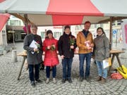 Bei der Standaktion standen vor allem die Themen Gleichberechtigung und Kinderzulagen im Fokus. (Bild: PD (Altdorf, 9. März 2019)