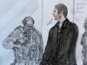 Die Staatsanwaltschaft fordert für eine lebenslange Haftstrafe für Mehdi Nemmouche, der im Prozess um den Anschlag auf das jüdische Museum in Brüssel für schuldig befunden wurde. (Bild: Keystone/AP/BENOIT P)