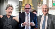Paul Rechsteiner (SP), Bruno Damann (CVP) und Thomas Müller (SVP) treffen sich zu einem Gespräch über die Doppelspur in Rorschach.