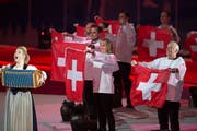 Die Schweizer Darbietung an der Schlussfeier der Winteruniversiade 2019 in Russland. (Bild: PD)
