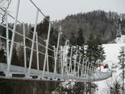 Die Eröffnungsfeierlichkeiten für die Hängebrücke finden Ende April statt.(Bild: Benjamin Manser, 30. Januar 2019)