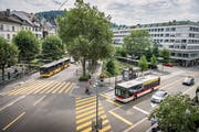 Blick auf Poststrasse und Oberer Graben St. Gallen