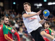 Schütze des entscheidenden Tors für die Kadetten Schaffhausen: der Schweizer Nationalspieler Dimitrij Küttel. (Bild: KEYSTONE/ENNIO LEANZA)