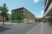 So könnte sich Ende nächsten Jahres die Marktgasse in Baar präsentieren. (Bild: Visualisierung PD)