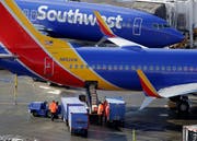Boeing-Maschinen der Southwest Airlines auf dem Flughafen in Seattle. Bild: Ted S. Warren/AP (5. Februar 2019)