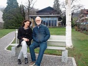 Simone Konrad, Präsidentin des Kulturvereins, und Gerhard Baumgartner, Initiant des Kulturraums. (Bild: Kurt Liembd, Beckenried, 14. März 2019)
