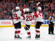 New Jersey freut sich in Edmonton (Bild: KEYSTONE/AP The Canadian Press/CODIE MCLACHLAN)