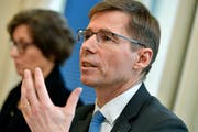 ETH-Präsident Joel Mesot während der Medienorientierung . (KEYSTONE/Walter Bieri, Zürich, 14. März 2019)