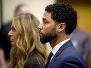 Der Schauspieler Jussie Smollet hat am Donnerstag (Ortszeit) vor einem US-Gericht die Vorwürfe zurückgewiesen, er habe die Polizei angelogen und eine Attacke erfunden. (Bild: KEYSTONE/AP Pool Chicago Tribune/E. JASON WAMBSGANS)
