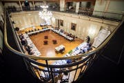 Das Stadtparlament hält eine Sitzungen im Grossen Bürgersaal ab. (Bild: Reto Martin)