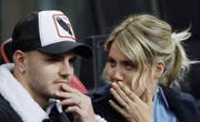 Inter-Mailand-Stürmer Mauro Icardi mit seiner Ehefrau und Managerin Wanda Nara. (Bild: Luca Bruno/Keystone (Mailand, 21. Februar 2019))