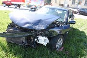 Eines der am Unfall beteiligten Autos. (Bild: Luzerner Polizei, Beromünster, 16. März 2019)