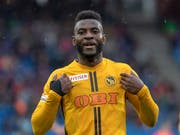 Jean-Pierre Nsame traf für die Young Boys kurz vor der Pause zwiemal (Bild: KEYSTONE/GEORGIOS KEFALAS)