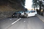 Die kollidierten Fahrzeuge. (Bild: Kantonspolizei Schwyz, 17. März 2019)