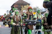 Am Fasnachtszumzug in Schachen: Vamukigosler Rusmu (Motto: Robin Hood).