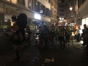 Und auch die Guuggemusige sind noch nicht müde: Hier die «Latärndlihöckler Lozärn». (Bild: Sandro Renggli)