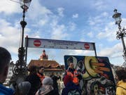 Der Rathaussteg ist Richtung «Egg» momentan gesperrt. (Bild: Sandro Renggli)
