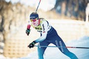 Freute sich über viele positive Nachrichten: Nadine Fähndrich. (Bild: Federico Modica/Freshfocus, Davos, 15. Dezember 2018)