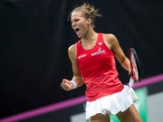Viktorija Golubic besiegte im Halbfinal des Challenger-Turniers von Indian Wells die Chinesin Wang Qiang, die Nummer 18 der Welt (Bild: KEYSTONE/ANTHONY ANEX)