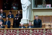Der ungarische Parlamentspräsident László Kövér im Nationalratssaal. (Bild: Peter Klaunzer / Keystone, Bern, 20. März 2019)