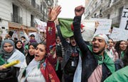 Viele und überwiegend junge Algerier protestieren in den Strassen der Hauptstadt. (Bild: Mohamed Messara/EPA; Algier, 19. März 2019)