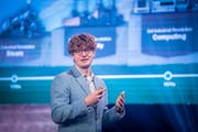 Richard Socher am Start Summit in St.Gallen. Socher erforscht im Silicon Valley Anwendungen für Künstliche Intelligenz. (Bild: Urs Bucher/St.Gallen, 21. März 2019)