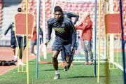Breel Embolo im Training des Schweizer Nationalteams. (Bild: Daniela Frutiger/Freshfocus, Zürich, 19. März 2019)