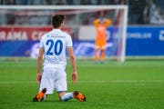 Nichts zu holen für FCL-Stürmer Shkelqim Demhasaj und seine Mitspieler im Testmatch in Lausanne. (Bild: Martin Meienberger/Freshfocus (Thun, 17. März 2019))