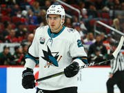 Timo Meier stellt den Schweizer NHL-Punkterekord von Mark Streit aus der Saison 2007/08 ein (Bild: KEYSTONE/AP/ROSS D. FRANKLIN)