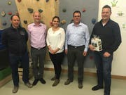 Die Behörde der Primarschule Bussnang-Rothenhausen: Martin Justitz, René Meier, Marianne Tabord, Präsident Adrian von Grünigen und das neue Behördenmitglied Stefan Rutishauser. (Bild: Sabrina Bächi)