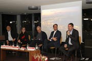 Die hochkarätigen Referenten des Podiums André Odermatt (v. l.), Maria Pappa, René Hornung, Reto Müller und Guido Etterlin. (Bild: Res Lerch)