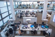 Der Newsroom an der Fürstenlandstrasse in St. Gallen (Bild: Urs Bucher)