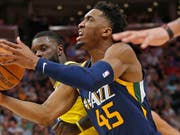 Utahs Donovan Mitchell im Angriff (Bild: KEYSTONE/AP/RICK BOWMER)