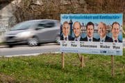Die fünf bürgerlichen Regierungsratskandidaten werden von den Wirtschaftsverbänden unterstützt. (Bild: Philipp Schmidli, Emmen, 17. März 2019)