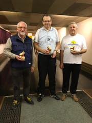 Das Siegerpodest mit Christoph Hess, Sieger Marcel Büsser und Dragan Volic (von links). (Bild: PD)