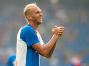 Glückliche Momente wie dieser waren für Raphael Holzhauser bei den Hoppers zu selten (Bild: KEYSTONE/MELANIE DUCHENE)