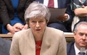 Premierministerin Theresa May am Freitag im britischen Parlament. (Bild: Handyout Parlament / EPA)