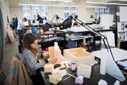 Blick in die Architekturwerkstatt der Fachhochschule St.Gallen im zweiten Stock der Hauptpost. (Bild: Ralph Ribi - 9. Januar 2018)