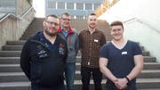 Sie durften sich an der DV des Eidgenössischen Nationalturnverbands feiern lassen: (von links) Andi Imhof, Erwin Eller, Mäsi Arnold und Matthias Herger. (Bild: PD)
