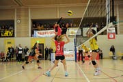 Volley Toggenburg bleibt in der Aufstiegsrunde das Mass der Dinge und feiert gegen Therwil den fünften Sieg in Serie. (Bild: Reinhard Kolb)