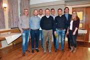 Der Vorstand des FC Kirchberg, von links: René Kuhn, Daniel Wili, Stefan Schönenberger, Dieter Gähwiler (Präsident, neu), Stefan Müller, Philippe Gähwiler (Vizepräsident, neu), Tobias Kuhn, und Sibylle Krapf. (Bild: Beat Lanzendorfer)