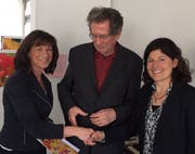 Heidi Hanselmann, Spitex-Ost-Präsident Rolf Weiss und Spitex-Ost-Geschäftsführerin Andreas Hornstein am Tag der Kranken. (Bild: PD - 3. März 2019)
