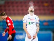 Lausannes Torschütze Roman Buess, hier in einem früheren Spiel gegen Kriens (Bild: KEYSTONE/VALENTIN FLAURAUD)