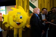 Bundesrat Ueli Maurer an der Delegiertenversammlung der SVP in Amriswil. (Bild: Gian Ehrenzeller/Keystone, 30. März 2019)